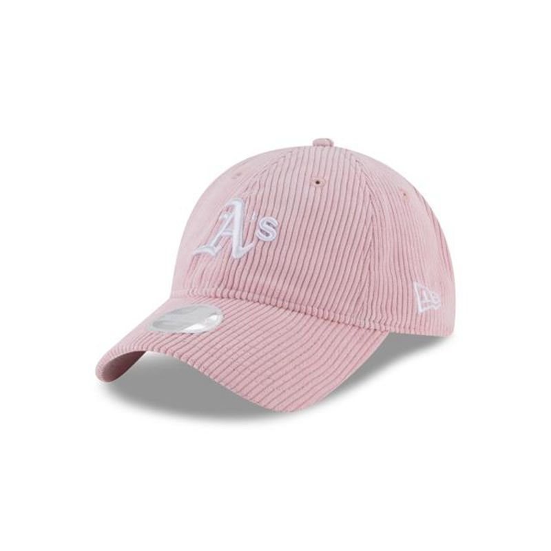 MLB Oakland Athletics Womens Corduroy 9Twenty Adjustable (KAD0216) - Pink New Era Caps